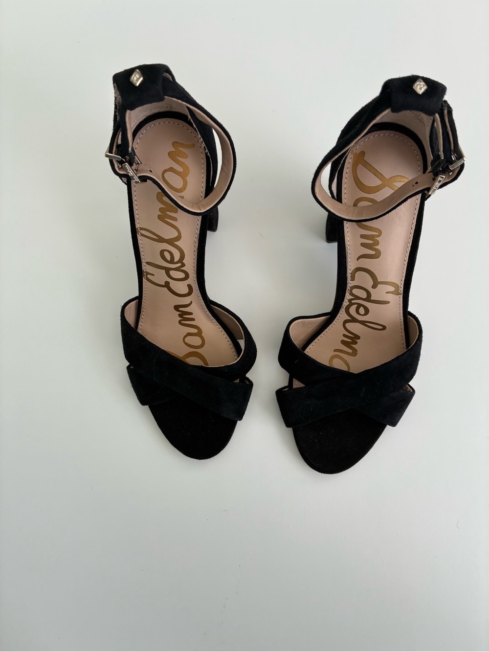 Sam Edelman Yancy Black Suede Block Heel Sandals Size 6 NWT